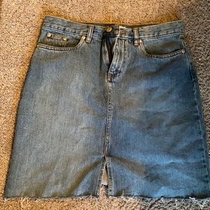 High waisted jean skirt
